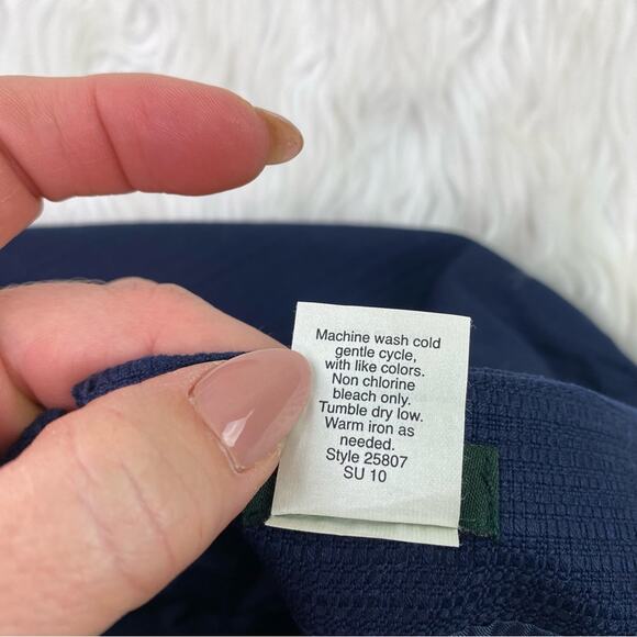 J. Crew Factory Preppy Textured Cotton Mini Skirt Navy Blue Size 6 - Picture 7 of 7